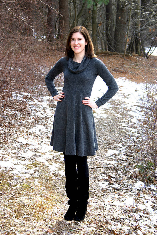 patterned sweater dress